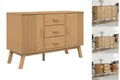 Kommode Schrank Sideboard OLDEN Braun 114x43x73,5 Cm Massivholz Kiefer