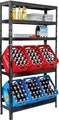 Getränkekistenregal BODENSEE | HxBxT 180x100x30cm | 6 Kisten + 3 Boards | Schwarz