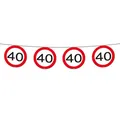 40. Geburtstag Wimpelkette Verkehrsschilder Wimpelgirlande Geburtstagsgirlande