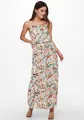 Maxikleid "ONLWINNER S/L MAXI DRESS NOOS PTM", mit Spaghettiträger, Gr. 38 (M) - N-Gr, Cloud Dancer AOP:BLURRY FLOWER N-Gr
