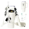 POFIBO Tasche für Stanley Cup 1.2L - 40oz Wasserflasche Tragetasche mit Handyfach Karabiner und Verstellbarem Schultergurt, Stanley Cup Tasche Geeignet Zum Wandern Laufen Radfahren