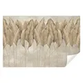 Wallarena Fototapete Blätter Federn Beton Abstrakt Vlies Tapete Wohnzimmer Schlafzimmer, Glatt, Modern, Vliestapete beige Wohnzimmer Schlafzimmer Küche Tapete + Kleister beige 3.68 m x 2.54 m