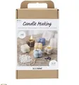 Creativ Bastelset Kerzenherstellung, warmes Beige, Creme, Hellblau, Sojakerzen, 1 Packung