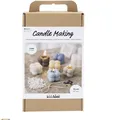 CREATIVE Craft Kit Candle Making, Warm Beige, Cream, Light Blue, Soy Candles, 1