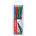 STABILO universal OHP-Marker Fein Filzspitze 0.7 mm Farbig sortiert Nachfüllbar 4 Stück