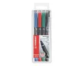 STABILO Folienstift OHPen Permanent, (4-tlg), zum Beschriften von glatten Oberflächen