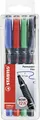 Stabilo® 842/4 Folienschreiber OHPen universal Fein, permanent, 4er Etui