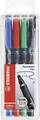 STABILO Folienstift Folienstift OHPen universal - permanent fein, 4er Set -...