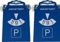 2X Parkscheibe mit Saugnapf / Sauger aus Kunststoff Blau gem. StVZO Parkplatz