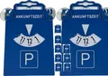 10X Parkscheibe mit Saugnapf / Sauger aus Kunststoff Blau gem. StVZO Parkplatz