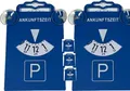 5X Parkscheibe mit Saugnapf / Sauger aus Kunststoff Blau gem. StVZO Parkplatz