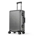 Travelhouse Koffer 100% Aluminium Reisekoffer Bordkoffer Hartschalen-Koffer Handgepäck 55cm· Teleskopgriff · 4 Silent Move Doppelrollen 2X TSA Schlösser · Grau