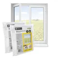 EASYmaxx Fliegengitter Fenster | Moskitonetz, Montage ohne Bohren | zuschneidbarer Insektenschutz Fenster bis 110 x 130 cm | Mückenschutz | Fliegennetz Klettband selbstklebend [2 Stück]