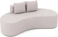 COSTWAY Sofa für 3 Sitzer, Polstersofa mit Rückenlehne & 2 Kissen, 199 cm Schlafsofa aus Polyesterstoff & Schaumstoff, Couch bis 200kg, Grau