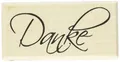 Rayher Hobby 28440000 Butterer Holzstempel Danke, 3 x 6 cm, Stempel mit Schriftzug für Dankeskarten bei Hochzeit, Taufe, Kommunion, Geburtstag