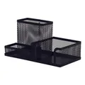 Q-CONNECT Schreibtisch-Organizer aus Metall, 3 Fächer, schwarz