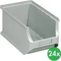Sichtlagerkästen PLUS 3, 150 x 235 x 125 mm, grau, 24 Stk.