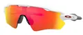 Oakley Sonnenbrille Radar EV Path (Glasfarbe: Prizm ruby) weiss glänzend - 1 Brille mit Hartschalenetui