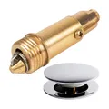Pop Up Garnitur Ersatz Zapfen, 1 Stück, aus Messing, 54 mm Länge, passend für die meisten Popup Ablaufgarnituren, Reparatur Schraube mit starker Feder, Ablaufventil Ersatzteil Waschbecken, Badewanne