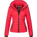 Marikoo Damen Steppjacke Samtpfote mit abnehmbarer Kapuze & Rippbündchen