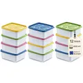 Annastore 12 x hochwertige Tiefkühldosen von -20°C bis + 100°C - Gefrierdosen - Luftdicht - Tiefkühlboxen - Gefrierboxen - Vorratsdosen (12 x 650 ml)