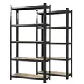 Karat Lakota Regal MDF (Mitteldichte Faserplatte), Stahlblech 900 x 400 x 1.800 mm Schwarz 2 Stück