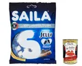 12x Saila Jelly Liquirizia, Bonbons Süßigkeiten Lakritze, 100% italienisches Lakritze 75g + Italian Gourtmet polpa 400g