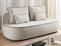 S-Style Möbel Schlafsofa Vero mit Bettkasten und Kontrastpaspel aus Plüschstoff, im modernen und abgerundeten Design