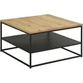 Boxxx Couchtisch, Schwarz, Eiche, Holz, Metall, Eiche, massiv, quadratisch, eckig, 75x40x75 cm, Wohnzimmer, Wohnzimmertische, Couchtische, Couchtische Metall