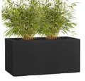 Pflanzwerk® Pflanzkübel TUB Premium Fiberglas Blumenkübel Frostbeständig mit Lotus-Effekt, Fiberglas - Handgefertigt - Rechteckig - Frostbeständig