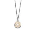 DUR Halskette Kompass 2.0 aus 925 Sterling Silber mit Strandsand veredelt, Beige/Silber, 42 cm, K2668
