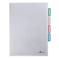 5 DURABLE Organisationshüllen DIN A4 transparent genarbt 0,16 mm inkl. Taben