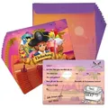 TOBJA Einladungskarten 12 Einladungskarten inkl. Umschläge Pirat, Partyeinladungen A6 (10,5 x 14,8 cm) Postkarten bunt|orange