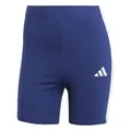 adidas Damen Essentials 3-Stripes High Waisted Biker Tights, dark blue/white, XS