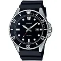 Quarzuhr, schwarz (silberfarben, schwarz), CASIO TIMELESS COLLECTION, Armbanduhren, Herren, Armbanduhr, Herrenuhr,bis 20 bar wasserdicht, Datum, Resinarmband