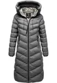 REPUBLIX Damen Gefütterte Winter Jacke Mantel Parka mit großer Kapuze RJ-8025 Dunkelgrau XS