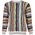 Cascallo Strickpullover Nicky - Gestrickter Luxus Designer Rundhals-Pullover Regular Fit (1-tlg) 3D Optik bunt M