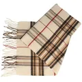 Schal aus 100% Cashmink für Damen & Herren - 180 x 30 cm – mit großem Karo-Muster & Fransen - Made IN Germany – super weich & bequem.