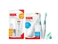 NUK Nasensauger + Zahn- & Mundpflegeset – 3-tlg. Set für Babys ab 1. Zahn