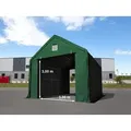 Zelthalle 4x8 M Mit 3x3 M Tor, Primetex 2300 Pvc Plane, Feuersicher Dunkelgrün Mit Statik (betonuntergrund)