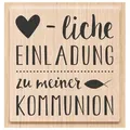 Heyda Stempel Herzliche Einladung Kommunion, 5,5 cm x 6 cm beige