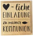 Knorr Prandell 211800170 Knorr prandell 211800170 Stempel aus Holz (Kommunion & Konfirmation) Motivgröße 5,2 x 5,4 cm , Motiv: Herzliche Einladung Kommunion