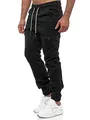 Tazzio Herren Cargohose 16610 – Cargo Jogger Chino Hose Regular Fit mit Stretch Baumwollmischung – Freizeit Jeanshose Schwarz XXL