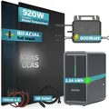 SUNNIVA 920W Balkonkraftwerk mit 2,24 kWh Speicher Marstek B2500-D, BIFAZIAL FULLBLACK komplett Steckdose, PV Solaranlage Komplettset mit Solarspeicher, 2x 460W N-Type Glas-Glas Bifacial Module