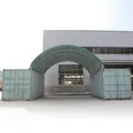 Container Überdachung Contop Halle Lager 8x6 m, PVC grün
