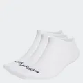 adidas Unisex Thin Linear Low-Cut Socks 3 Pairs, White / Black, 40-42
