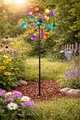 Formano Windrad Gartenstecker Metall 126 cm beidseitig bunt Windspiel 3-teiliger