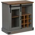 vidaXL Sideboard HALDEN mit Schiebetür Grau 80x40x80 cm Massivholz 4018423