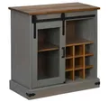 vidaXL Sideboard Sideboard HALDEN mit Schiebetür Grau 80x40x80 cm Massivholz (1 St)