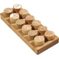 COLOP Woodies Holzstempel Set "Motivation" mit 12 Motiven, Erkennungs- und Motivationsstempel aus Buchenholz, Abdruckgröße: Ø 29 mm, eckig